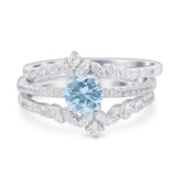 Vintage Style Round Natural Stone Floral Ring