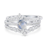 Vintage Style Round Natural Stone Floral Ring
