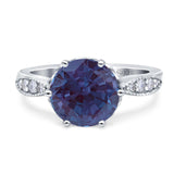 Art Deco Round Natural Stone Promise Ring