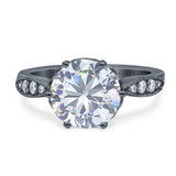 Art Deco Round Natural Stone Promise Ring