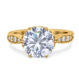 Art Deco Round Natural Stone Promise Ring