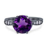 Art Deco Round Natural Stone Promise Ring