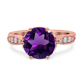 Art Deco Round Natural Stone Promise Ring