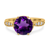 Art Deco Round Natural Stone Promise Ring