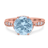 Art Deco Round Natural Stone Promise Ring