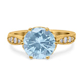 Art Deco Round Natural Stone Promise Ring