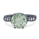 Art Deco Round Natural Stone Promise Ring