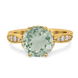 Art Deco Round Natural Stone Promise Ring