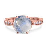 Art Deco Round Natural Stone Promise Ring