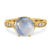 Art Deco Round Natural Stone Promise Ring