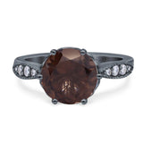 Art Deco Round Natural Stone Promise Ring