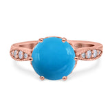 Art Deco Round Natural Stone Promise Ring