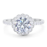 Round Natural Stone Floral Ring