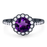 Round Natural Stone Floral Ring