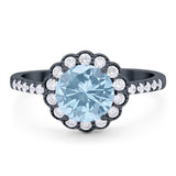 Round Natural Stone Floral Ring