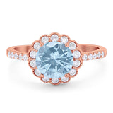 Round Natural Stone Floral Ring