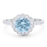 Round Natural Stone Floral Ring