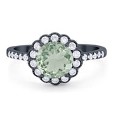Round Natural Stone Floral Ring