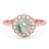 Round Natural Stone Floral Ring