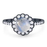 Round Natural Stone Floral Ring