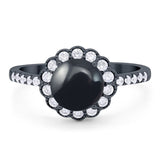 Round Natural Stone Floral Ring