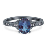 Oval Natural Stone Leaf Design Ring