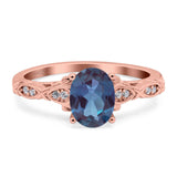 Oval Natural Stone Leaf Design Ring