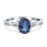 Oval Natural Stone Leaf Design Ring