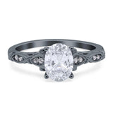 Oval Natural Stone Leaf Design Ring