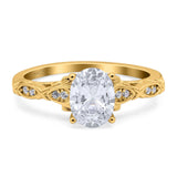 Oval Natural Stone Leaf Design Ring