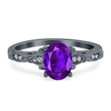 Oval Natural Stone Leaf Design Ring