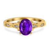Oval Natural Stone Leaf Design Ring