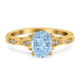 Oval Natural Stone Leaf Design Ring