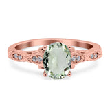 Oval Natural Stone Leaf Design Ring