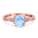 Oval Natural Stone Leaf Design Ring