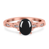 Oval Natural Stone Leaf Design Ring