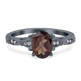 Oval Natural Stone Leaf Design Ring