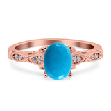 Oval Natural Stone Leaf Design Ring