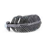 Oxidized Feather Ring