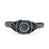 Oxidized Twisted Rope & Leaf Oxidized Ring