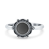 Oxidized Beaded Flower Oxidized Ring