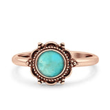 Oxidized Beaded Flower Oxidized Ring