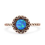 Oxidized Floral Twisted Rope Oxidized Ring