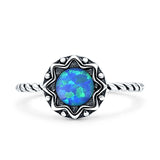 Oxidized Floral Twisted Rope Oxidized Ring