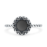 Oxidized Floral Twisted Rope Oxidized Ring
