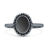 Oxidized Heart Solitaire Oxidized Ring