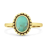 Minimalist 11mmTurquoise Heart Solitaire Oxidized Ring 925 Sterling Silver