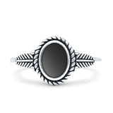 Twisted Rope Leaf Oxidized Ring