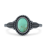 Minimalist 10mm Turquoise Twisted Rope Leaf Oxidized Ring 925 Sterling Silver