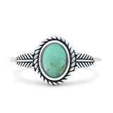 Minimalist 10mm Turquoise Twisted Rope Leaf Oxidized Ring 925 Sterling Silver